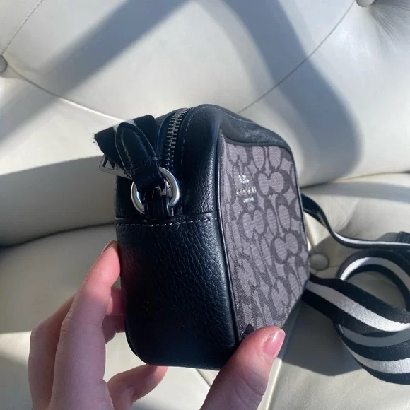 Coach Signature Black and Gray Crossbody Bag - Picture 5 of 10